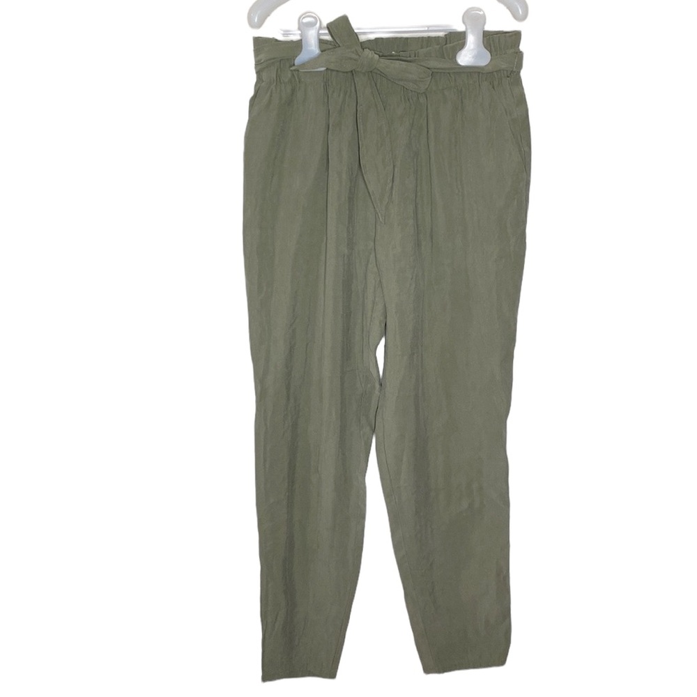BCBGeneration sage rayon paperbag waist front tie relaxed pants size S